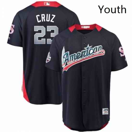 Youth Majestic Seattle Mariners 23 Nelson Cruz Game Navy Blue American League 2018 MLB All Star MLB Jersey
